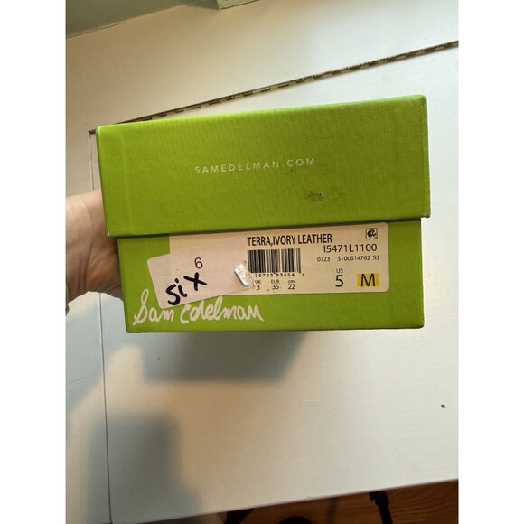 NIB Sam Edelman Terra Slingback Block Heel Ivory Leather Size US 5 $140 [jb] - Picture 11 of 16